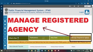 Manage Registered Agencies on PFMS [upl. by Bigod]