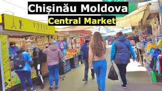 Chisinau Moldova Central Market 4K Walking tour [upl. by Leizahaj441]