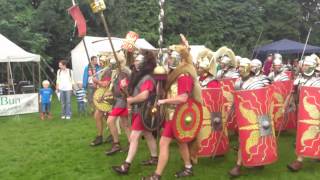 Roman Reenactment at the Amphitheatre in Caerleon Marching In [upl. by Minni792]