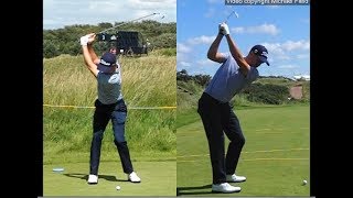 Justin Thomas golf swing  Long Iron faceon amp downtheline July 2017 [upl. by Abrahan]