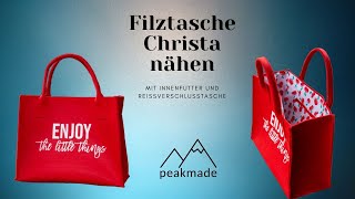 Filztasche Christa mit Innentasche nähen [upl. by Ihtak482]