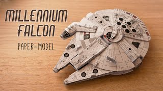 Millennium Falcon paper model papercraft tutorial [upl. by Brear112]