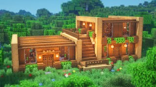 Minecraft How to Build a Wooden House  Simple Survival House Tutorial [upl. by Sabu]