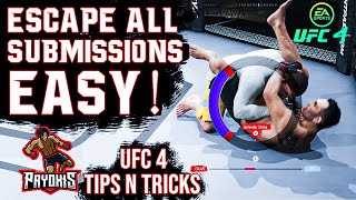 HOW TO ESCAPE ALL SUBMISSIONS UFC 4  EASY [upl. by Hsizan]