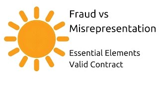 Fraud vs Misrepresentation  Other Essential Elements of a Valid Contract  CA CPT  CS amp CMA [upl. by Chaffee313]