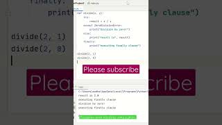 Exception handling in python [upl. by Aerdnaed]