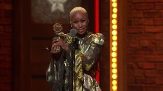 Acceptance Speech Cynthia Erivo  Best Leading Actress in a Musical 2016 [upl. by Spillihp]