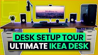 My Desk Setup Tour  The Ultimate IKEA Desk [upl. by Eeima]