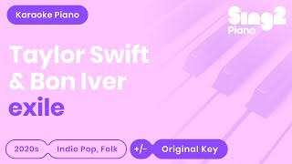 Taylor Swift Bon Iver  exile Piano Karaoke [upl. by Ameh]