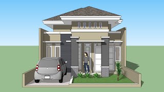 Sketchup house design tutorial [upl. by Danae555]