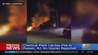 Chemical Plant Catches Fire In Passaic NJ [upl. by Nauj]