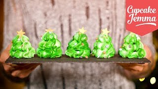 How to Make Christmas Tree Meringues  Cupcake Jemma [upl. by Niotna]