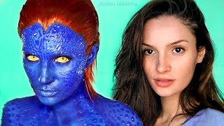 Mystique XMen Makeup Transformation  Cosplay Tutorial [upl. by Ramyar185]